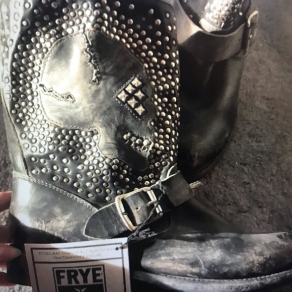 Frye Shoes - New Frye Jenna Skull studded leather boot